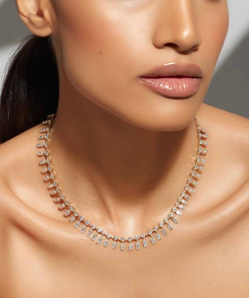 Baguette Fringe Diamond Necklace