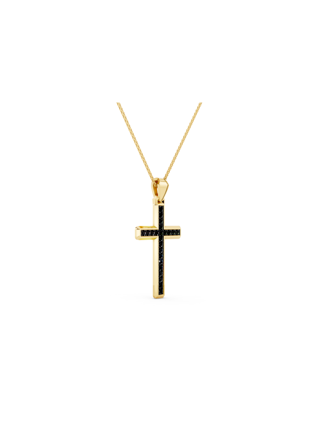 Black Diamond Cross Pendant Necklace