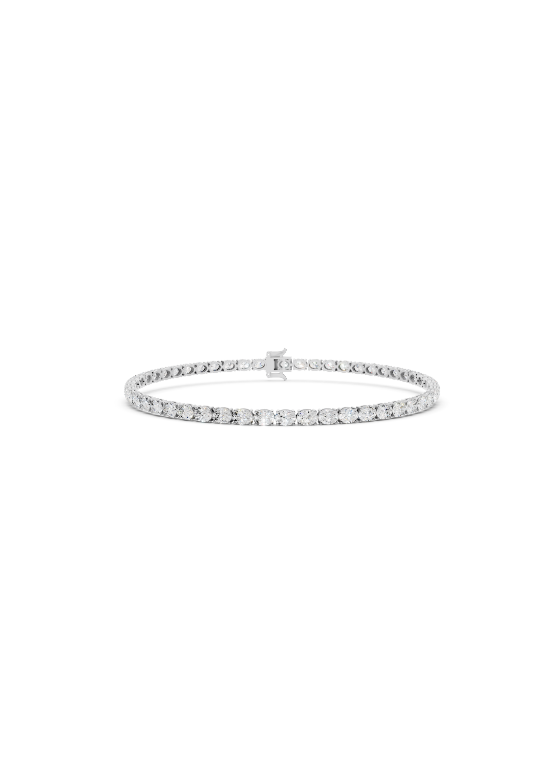 Oval Tennis Bracelet - East West Setting