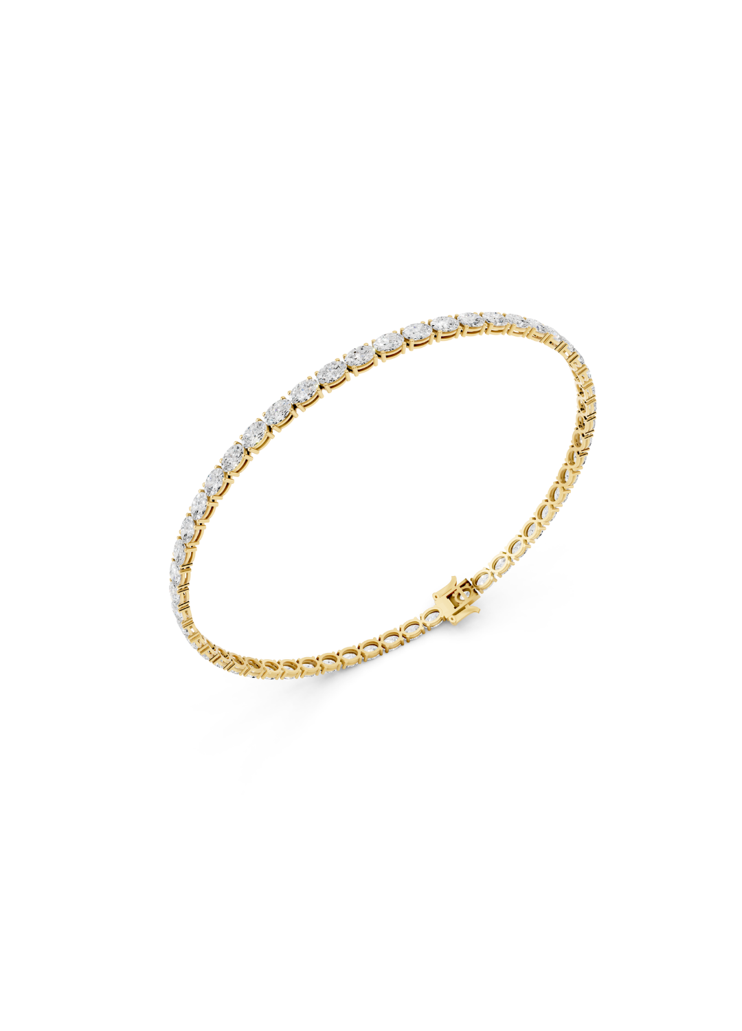 Oval Tennis Bracelet - East West Setting