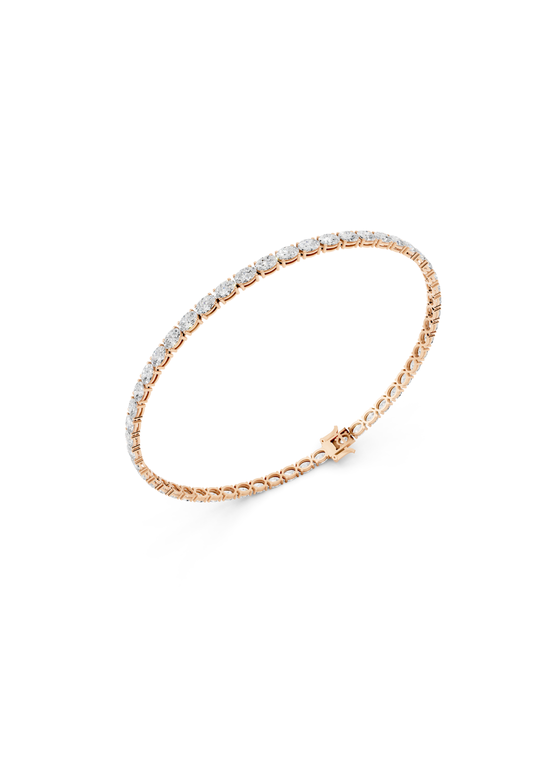 Oval Tennis Bracelet - East West Setting