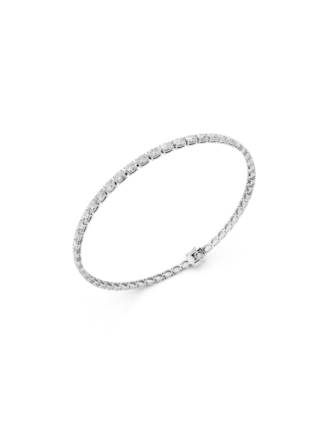 Oval Tennis Bracelet - East West Setting