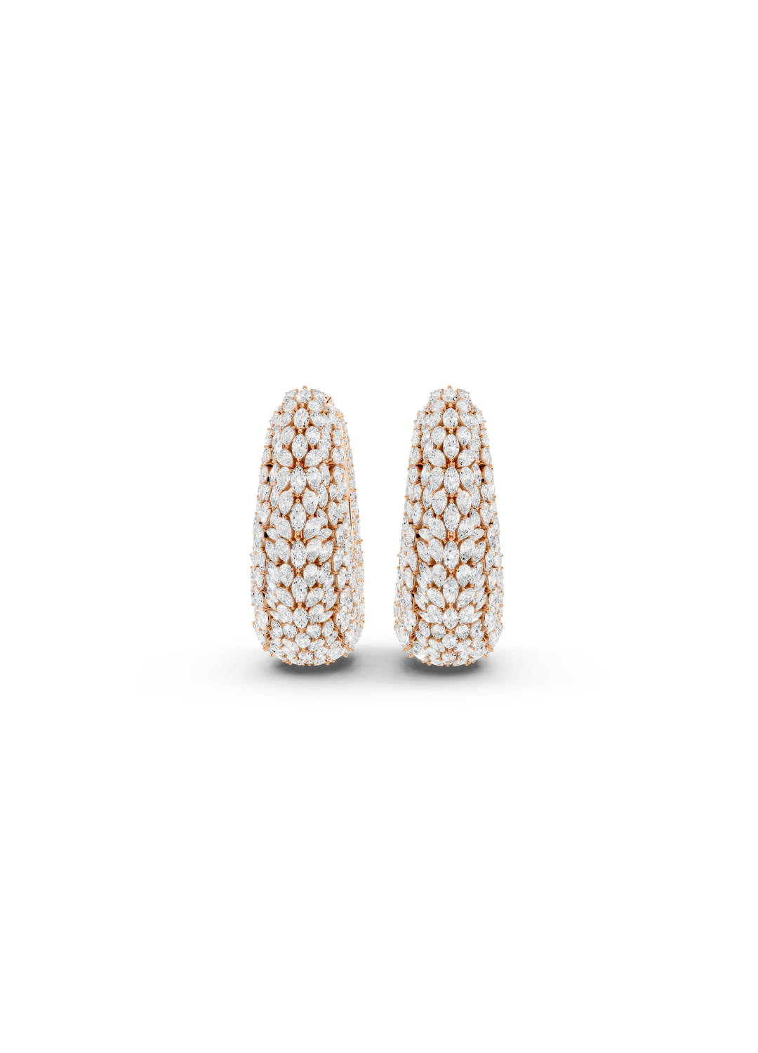 Diamond Dome Hoop Earrings