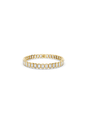 Bezel Emerald Cut Tennis Bracelet
