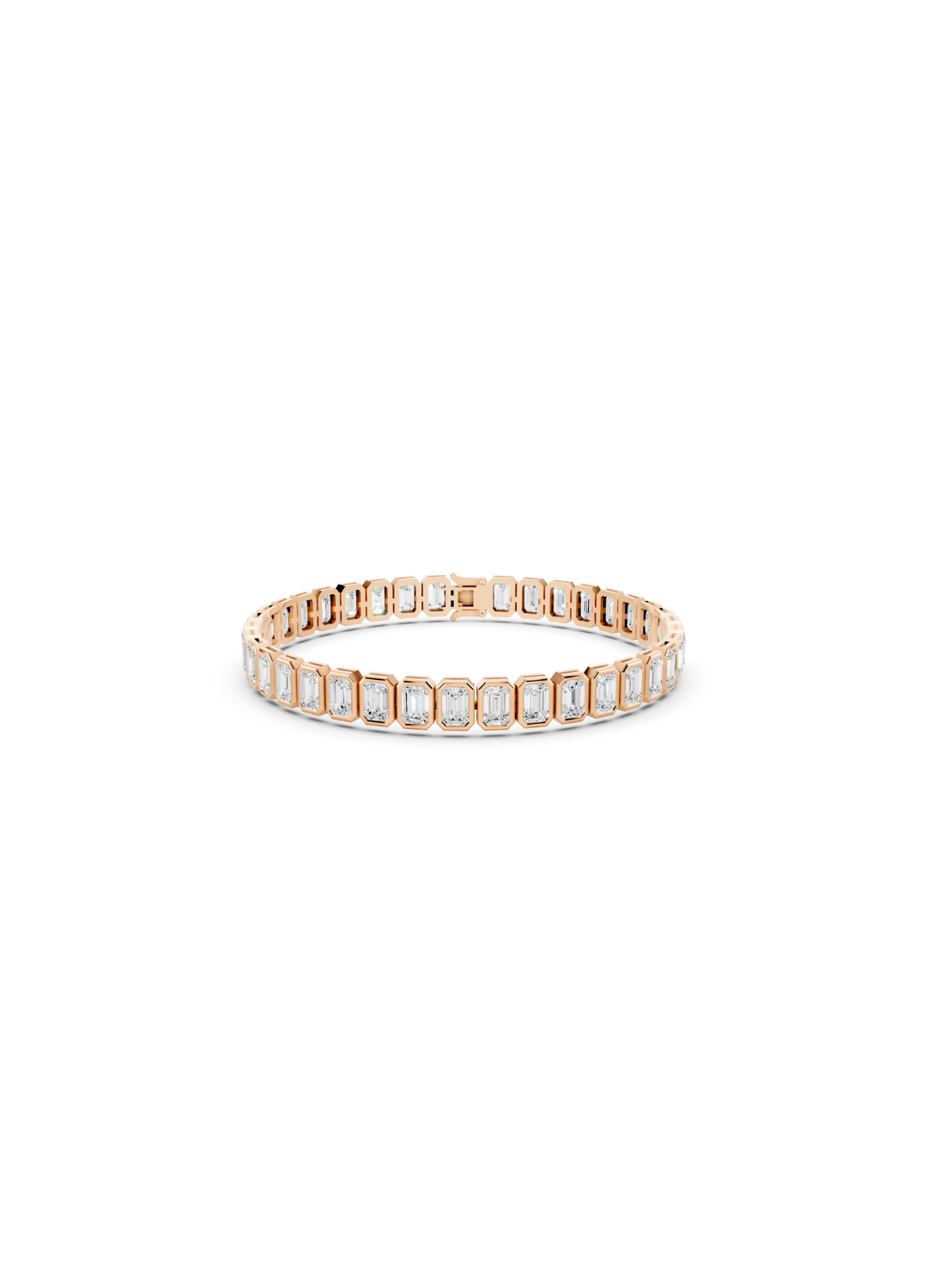 Bezel Emerald Cut Tennis Bracelet