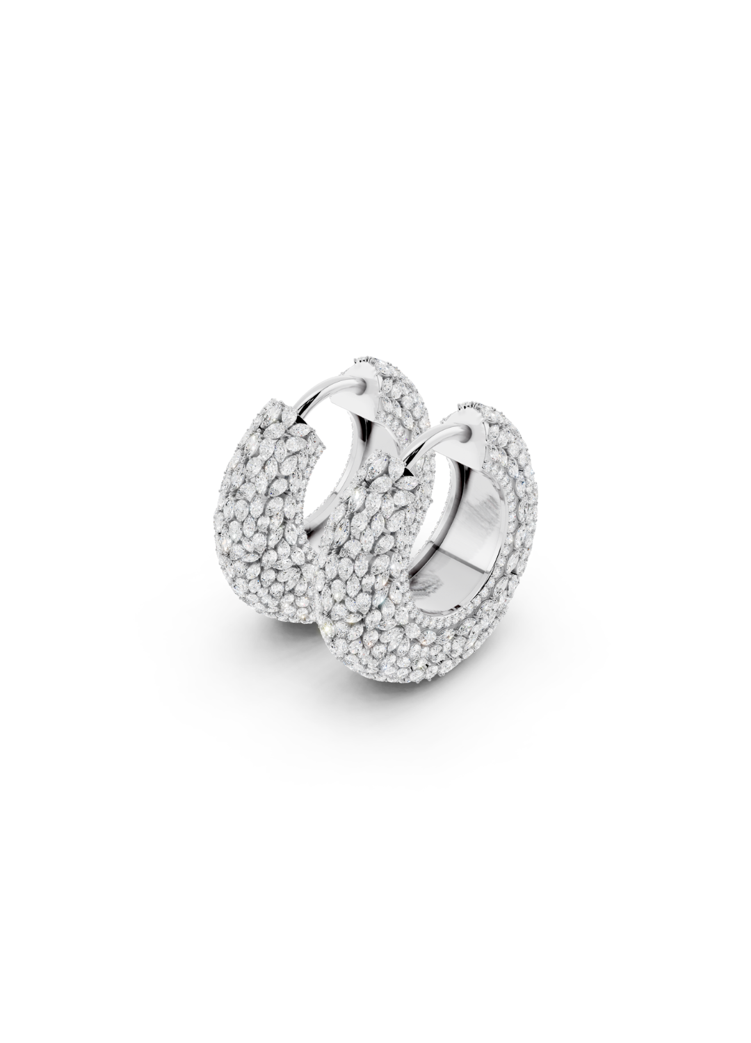 Diamond Dome Hoop Earrings