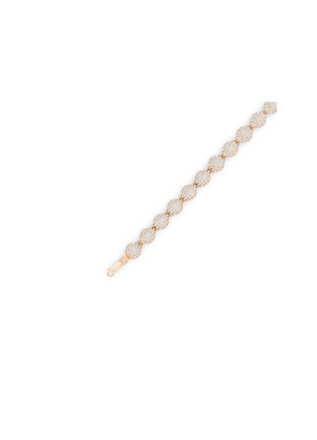 Diamond-Pave Ball Link Bracelet