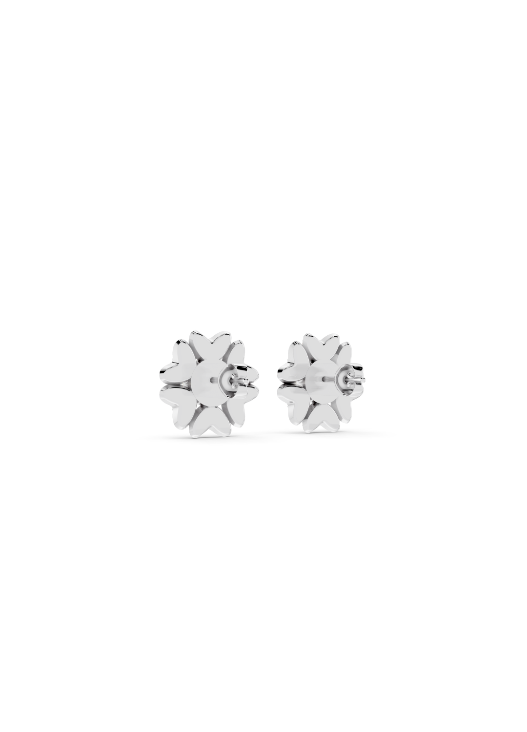 Diamond Pearl Floral Stud Earrings