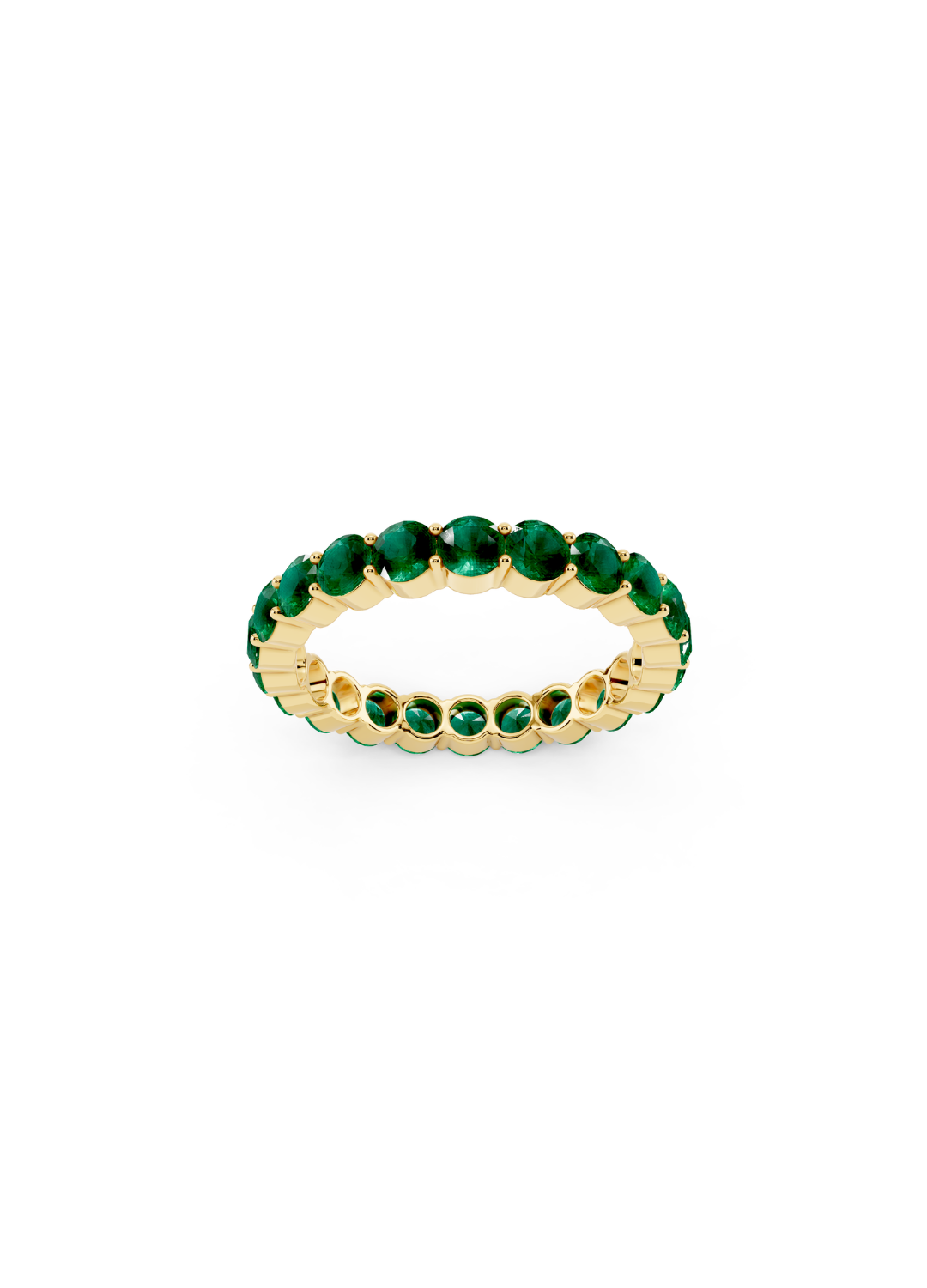 Round Emerald Eternity Band