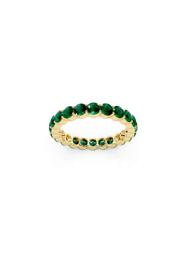 Round Emerald Eternity Band
