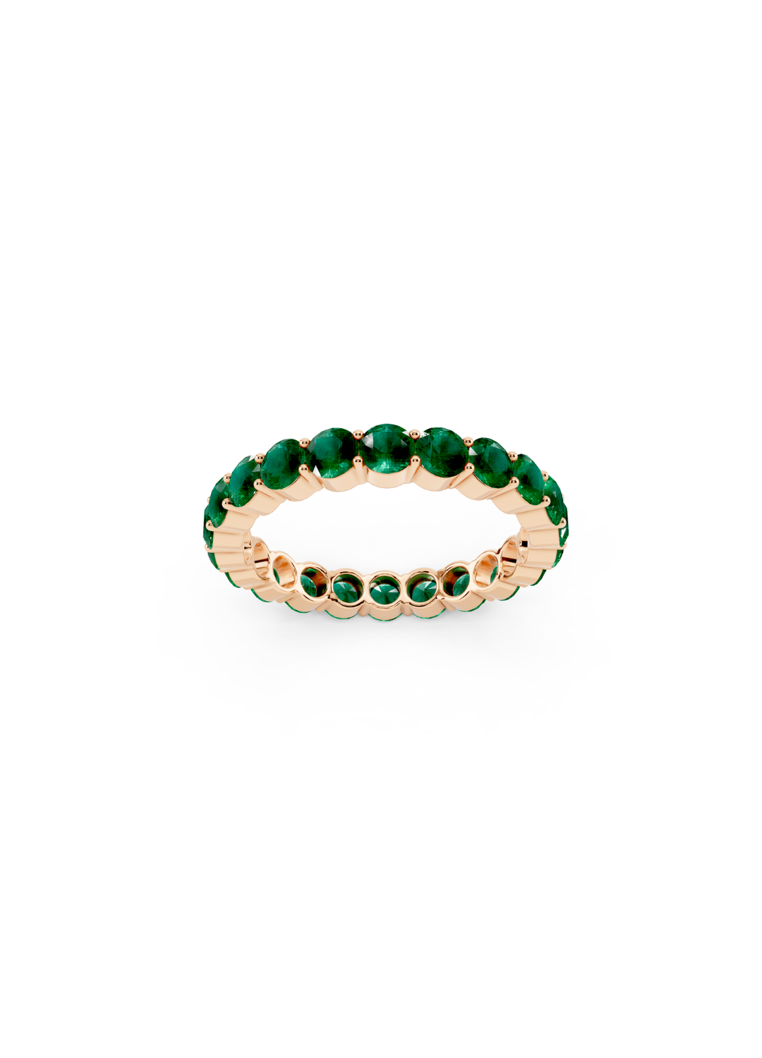 Round Emerald Eternity Band