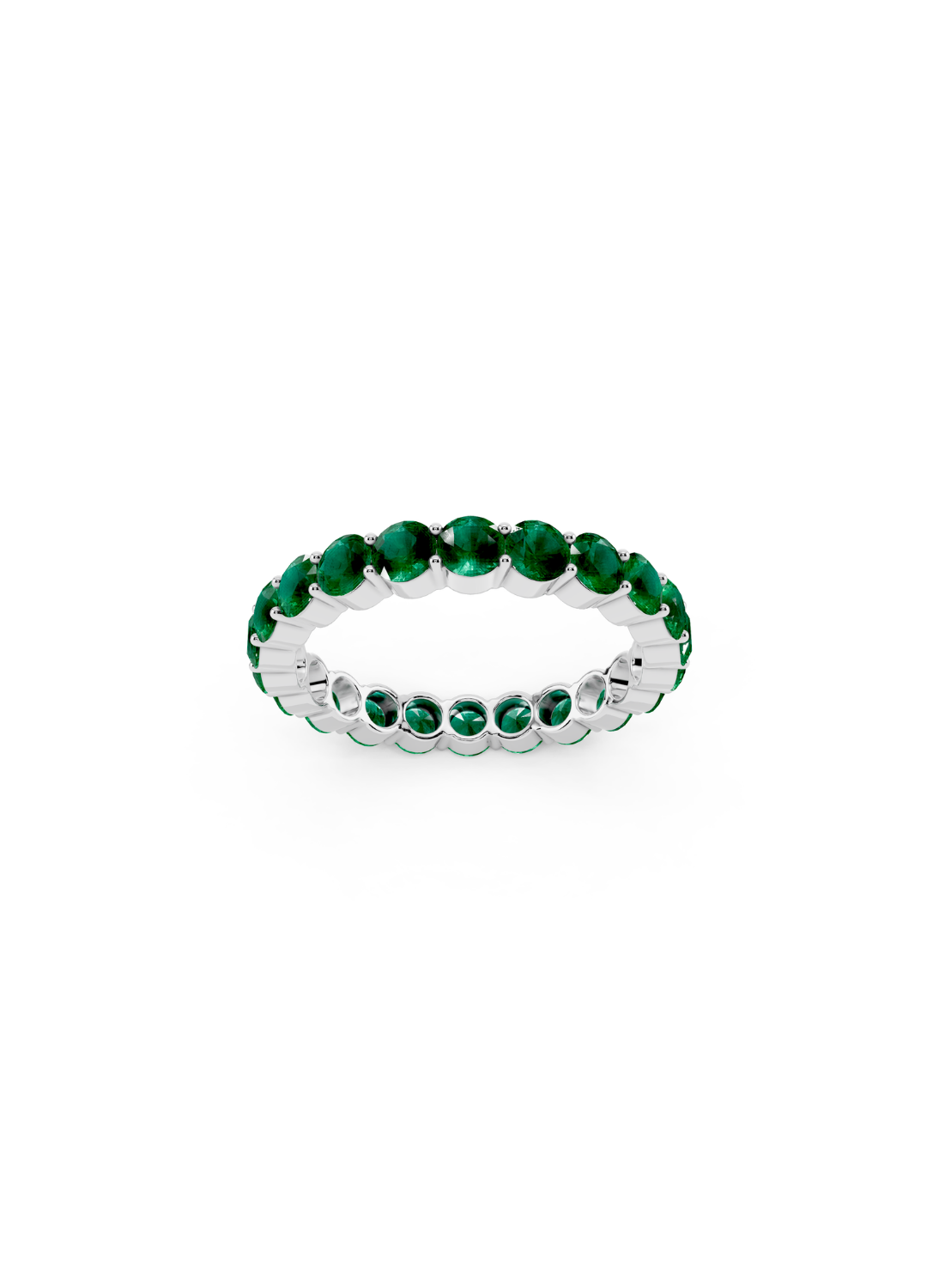 Round Emerald Eternity Band