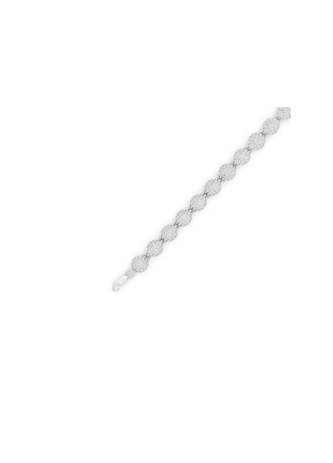 Diamond-Pave Ball Link Bracelet