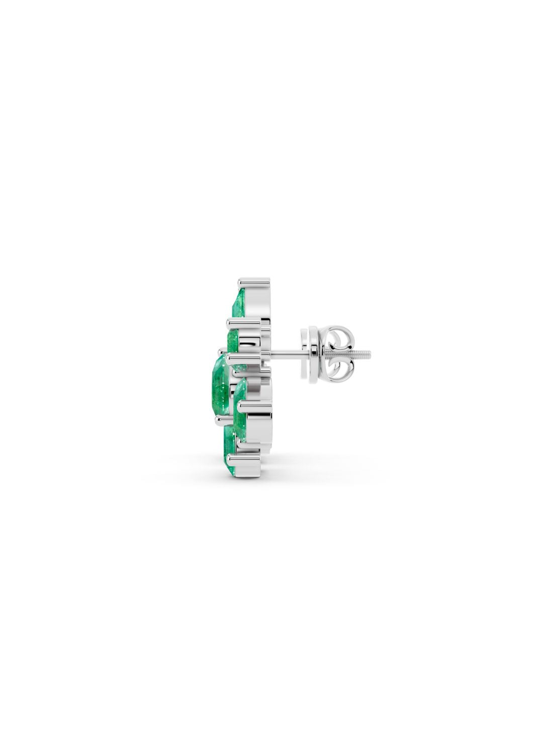 Emerald Floral Stud Earrings