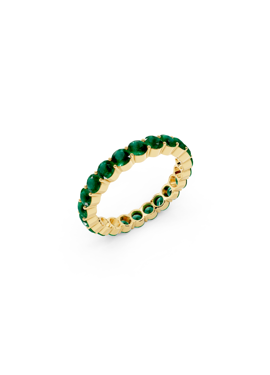 Round Emerald Eternity Band