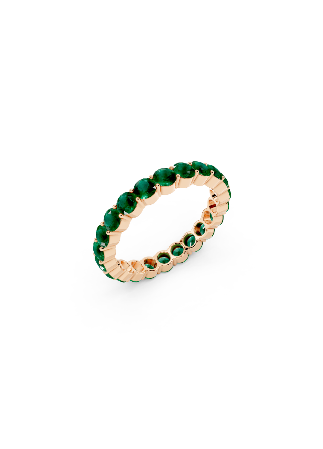 Round Emerald Eternity Band