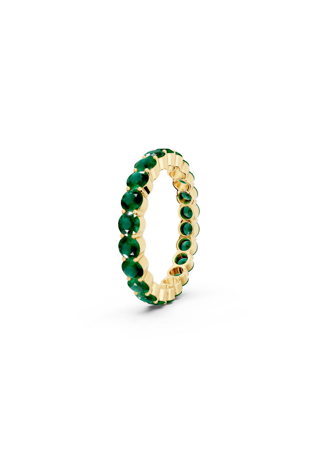 Round Emerald Eternity Band