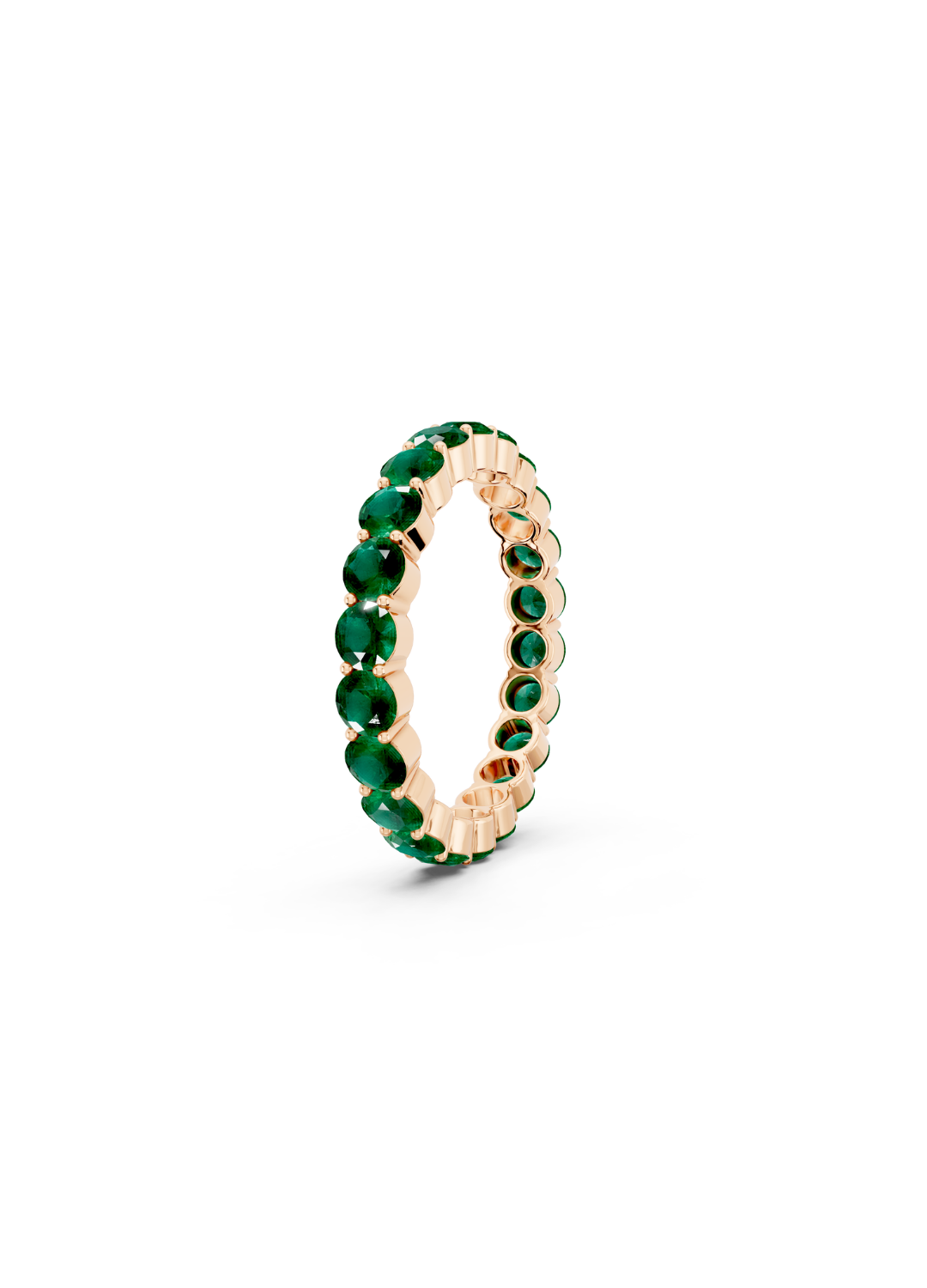 Round Emerald Eternity Band