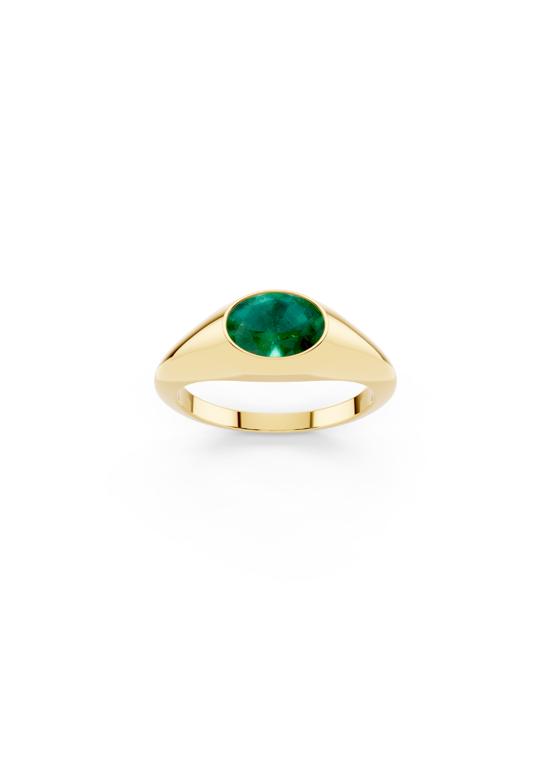 Oval Emerald Signet Ring