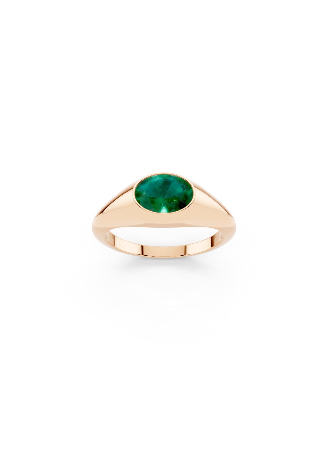 Oval Emerald Signet Ring