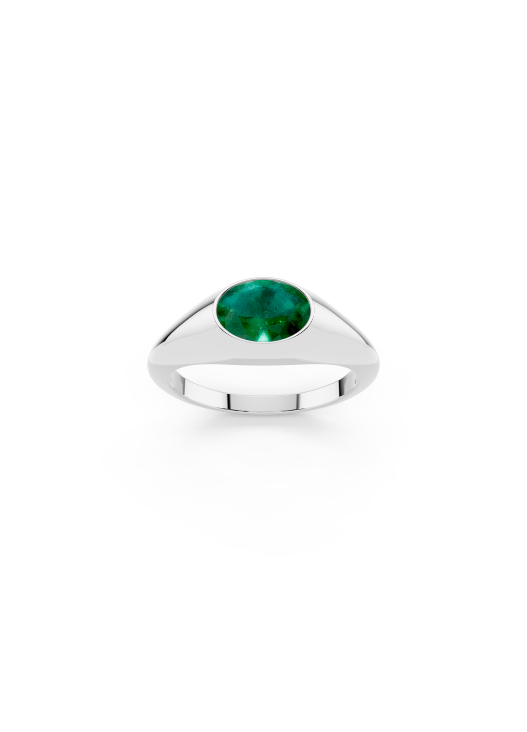 Oval Emerald Signet Ring
