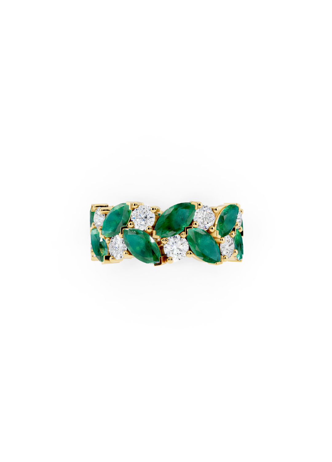 Emerald and Diamond Eternity Band