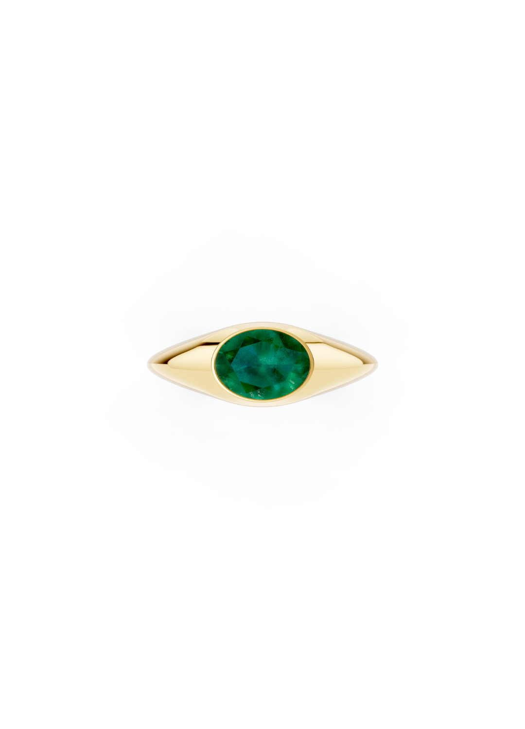 Oval Emerald Signet Ring