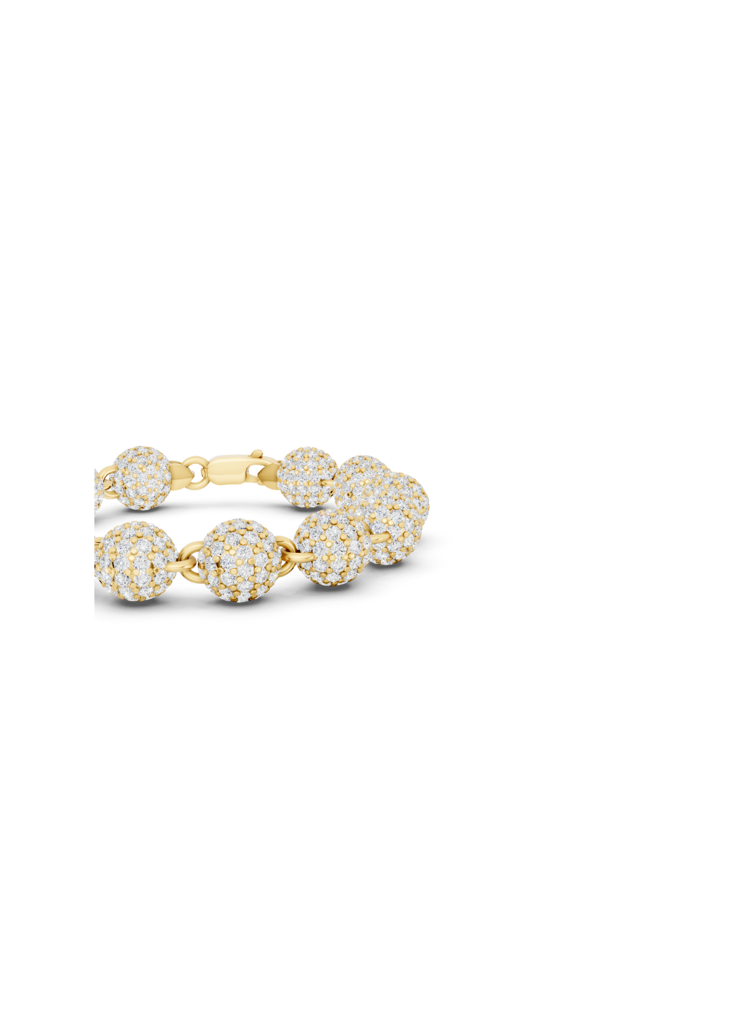 Diamond-Pave Ball Link Bracelet