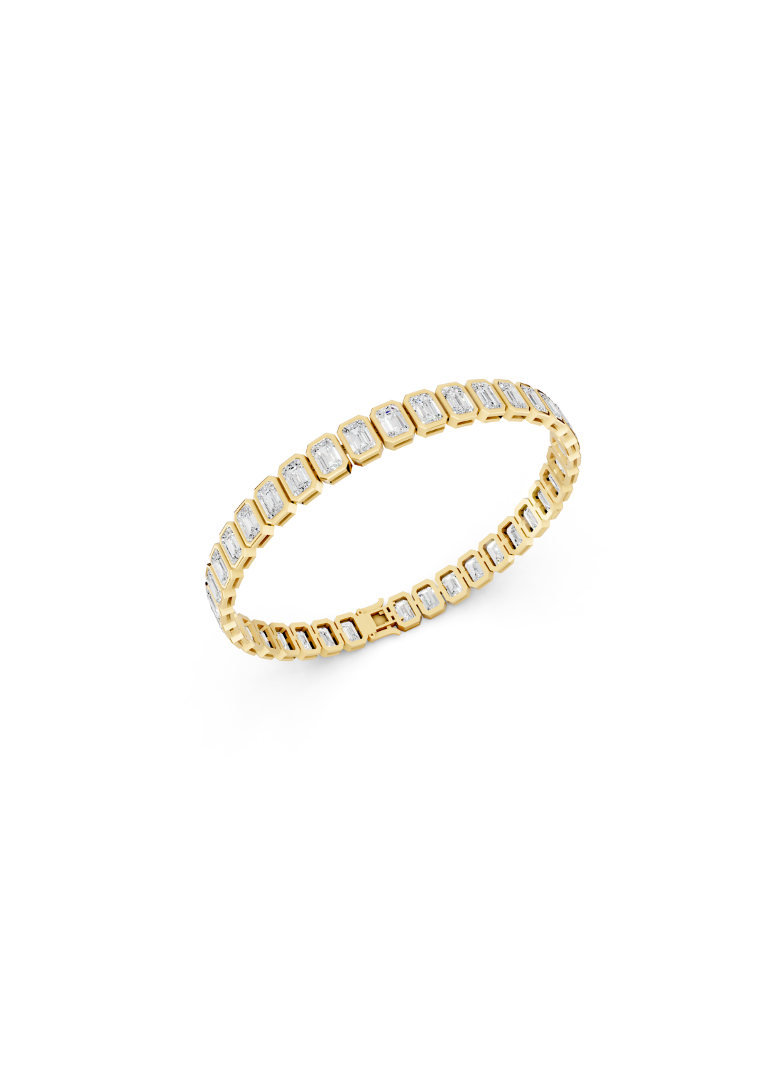 Bezel Emerald Cut Tennis Bracelet