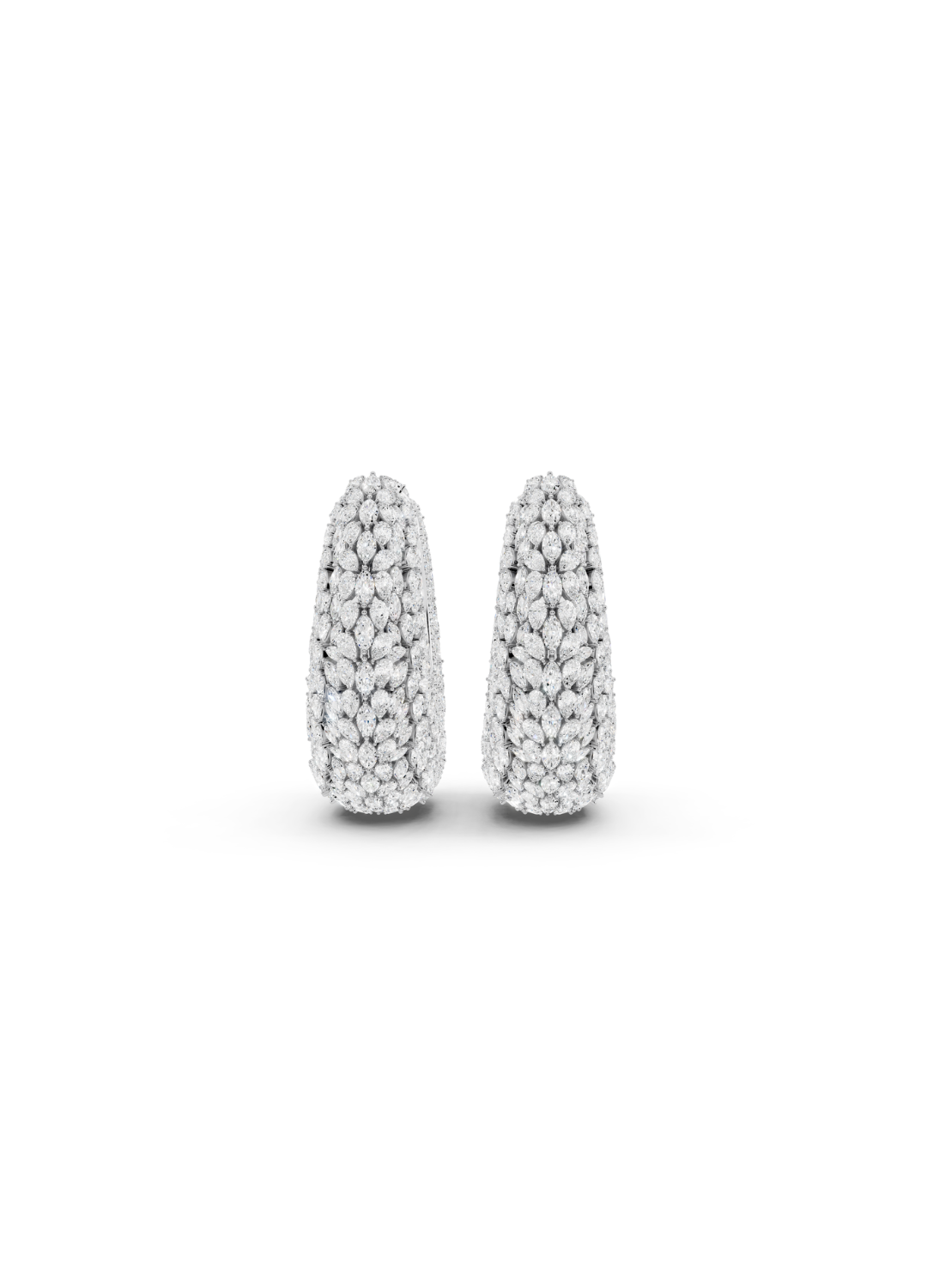 Diamond Dome Hoop Earrings
