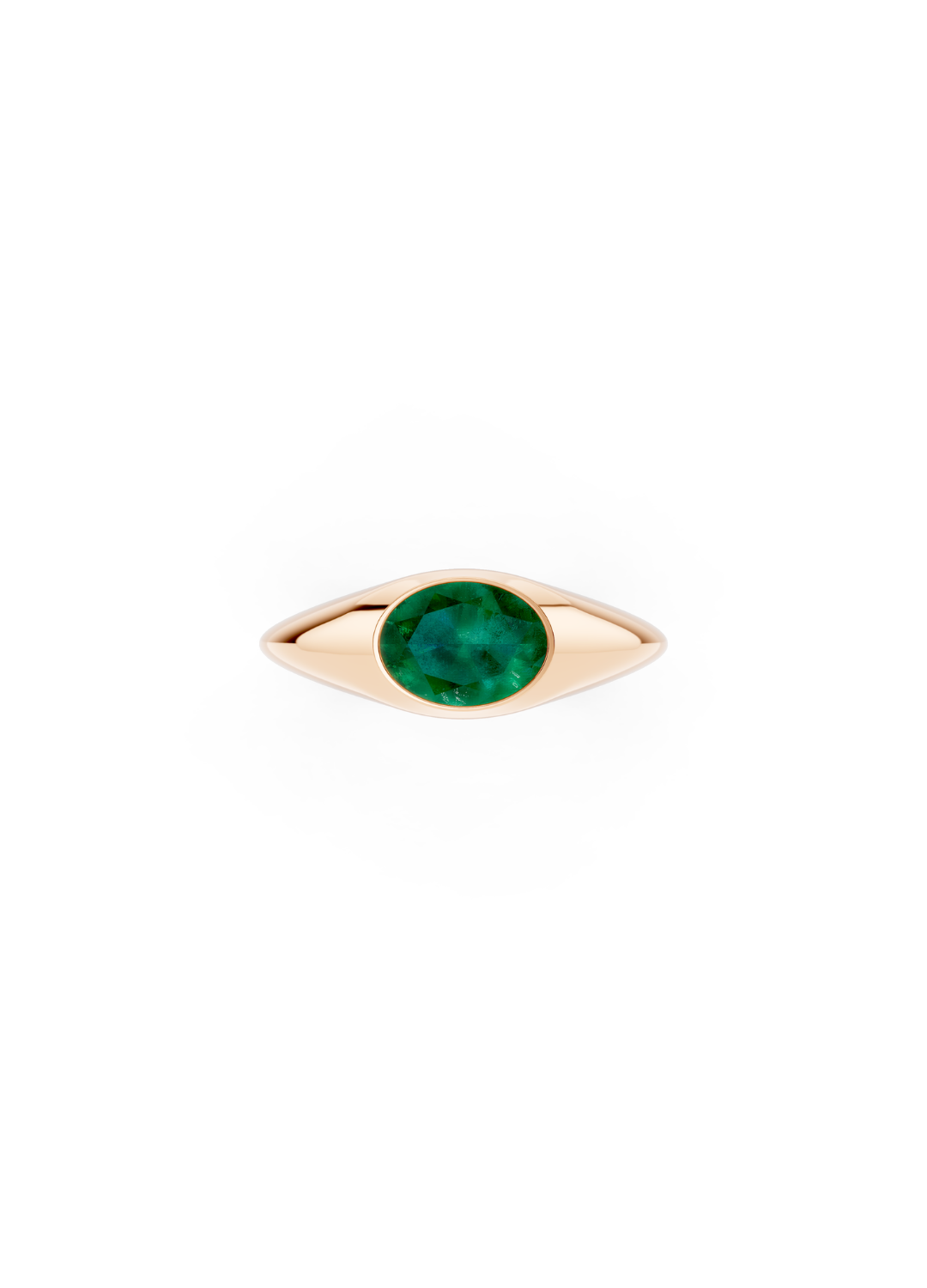 Oval Emerald Signet Ring