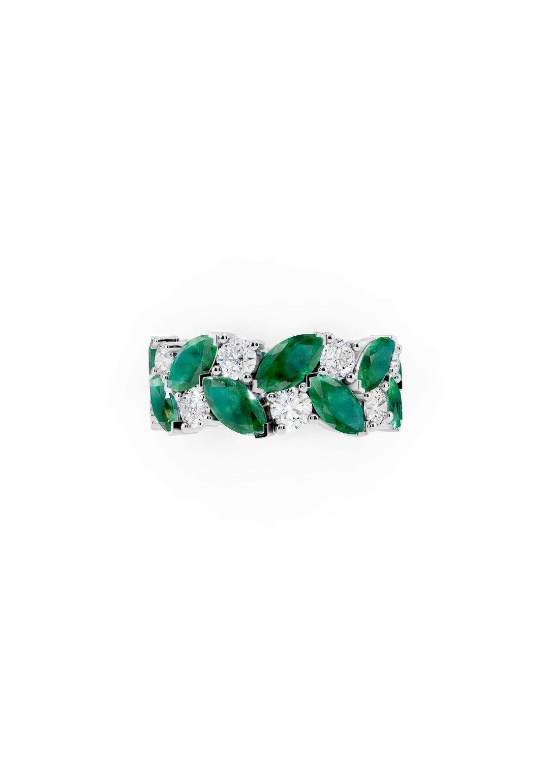 Emerald and Diamond Eternity Band