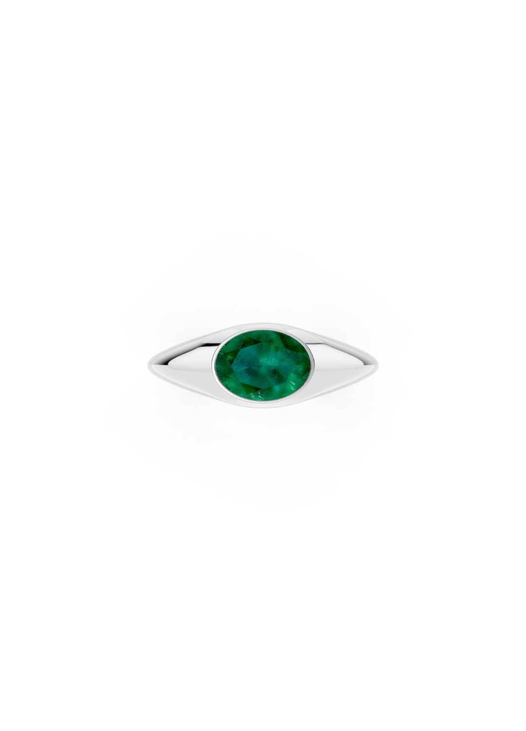 Oval Emerald Signet Ring