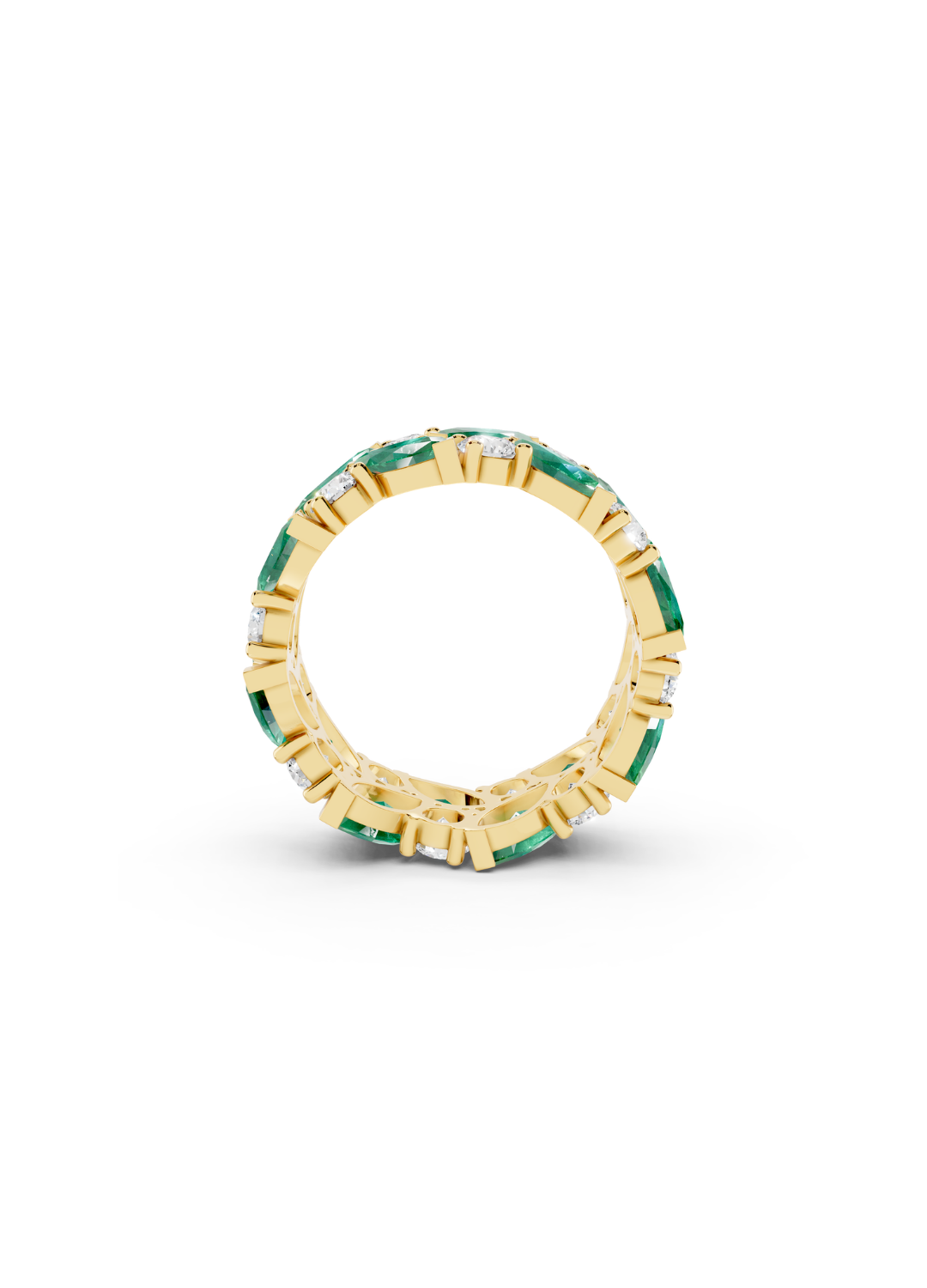 Emerald and Diamond Eternity Band