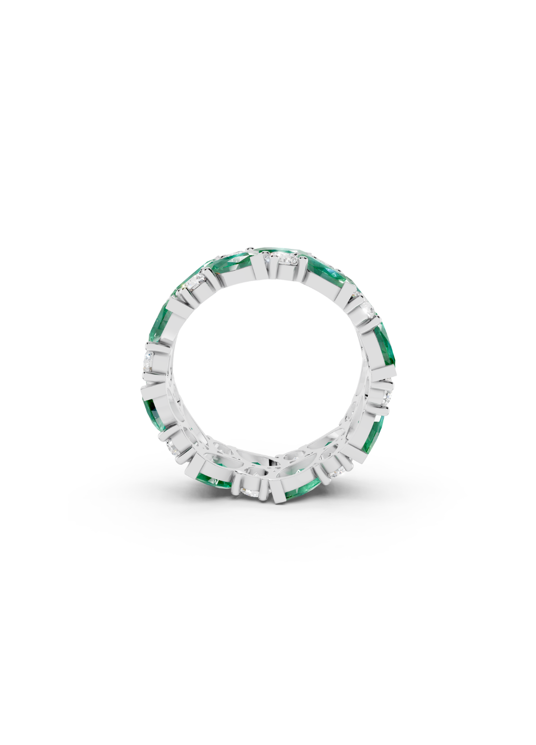 Emerald and Diamond Eternity Band