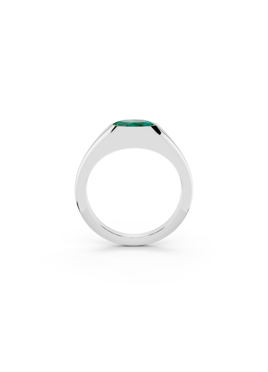 Oval Emerald Signet Ring