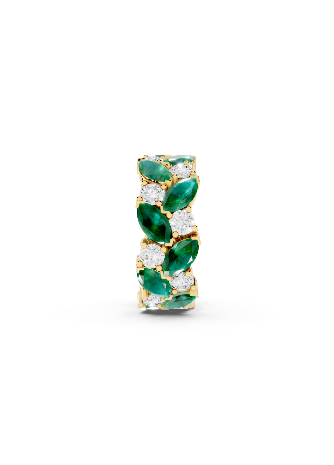 Emerald and Diamond Eternity Band