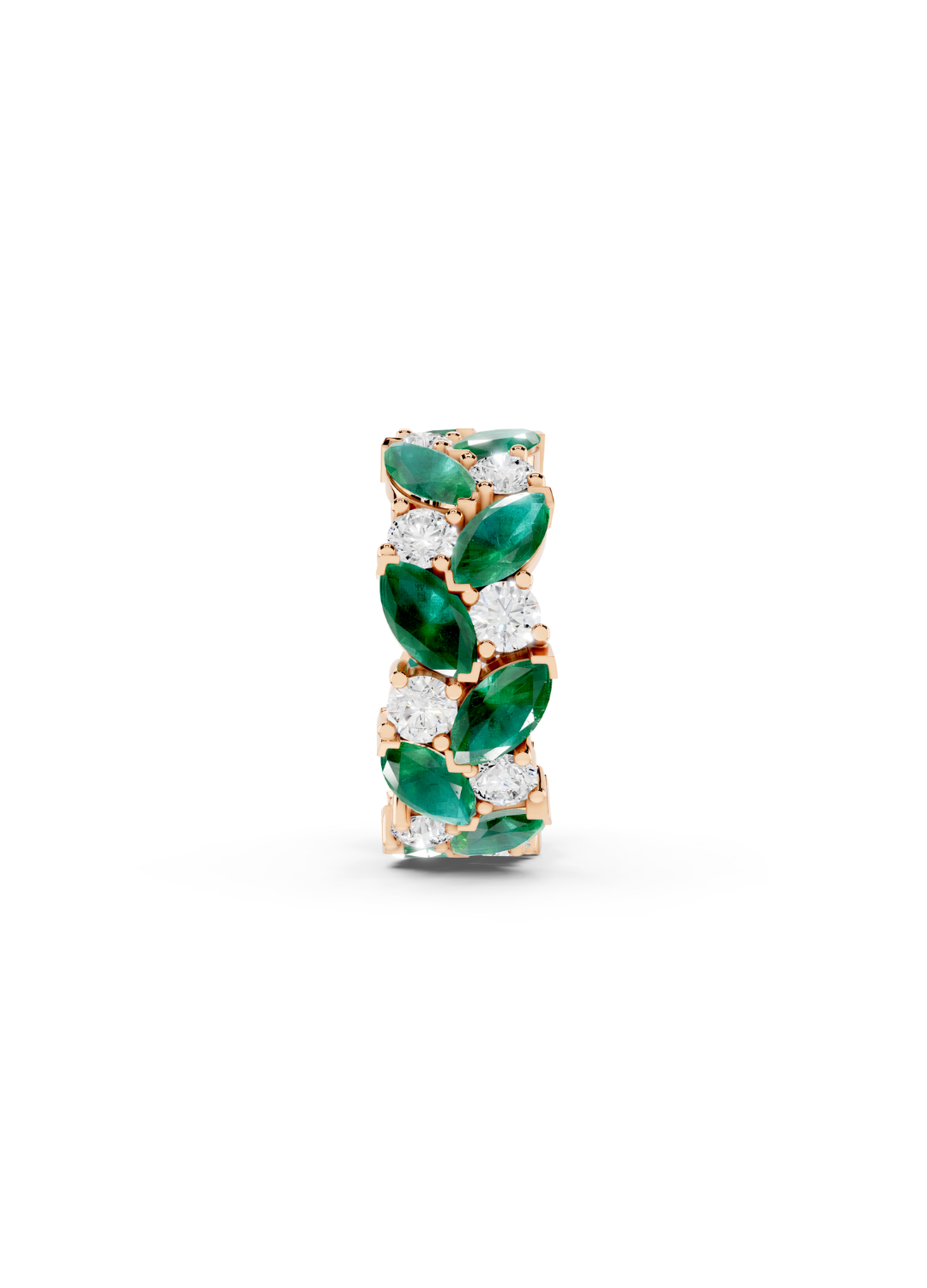 Emerald and Diamond Eternity Band