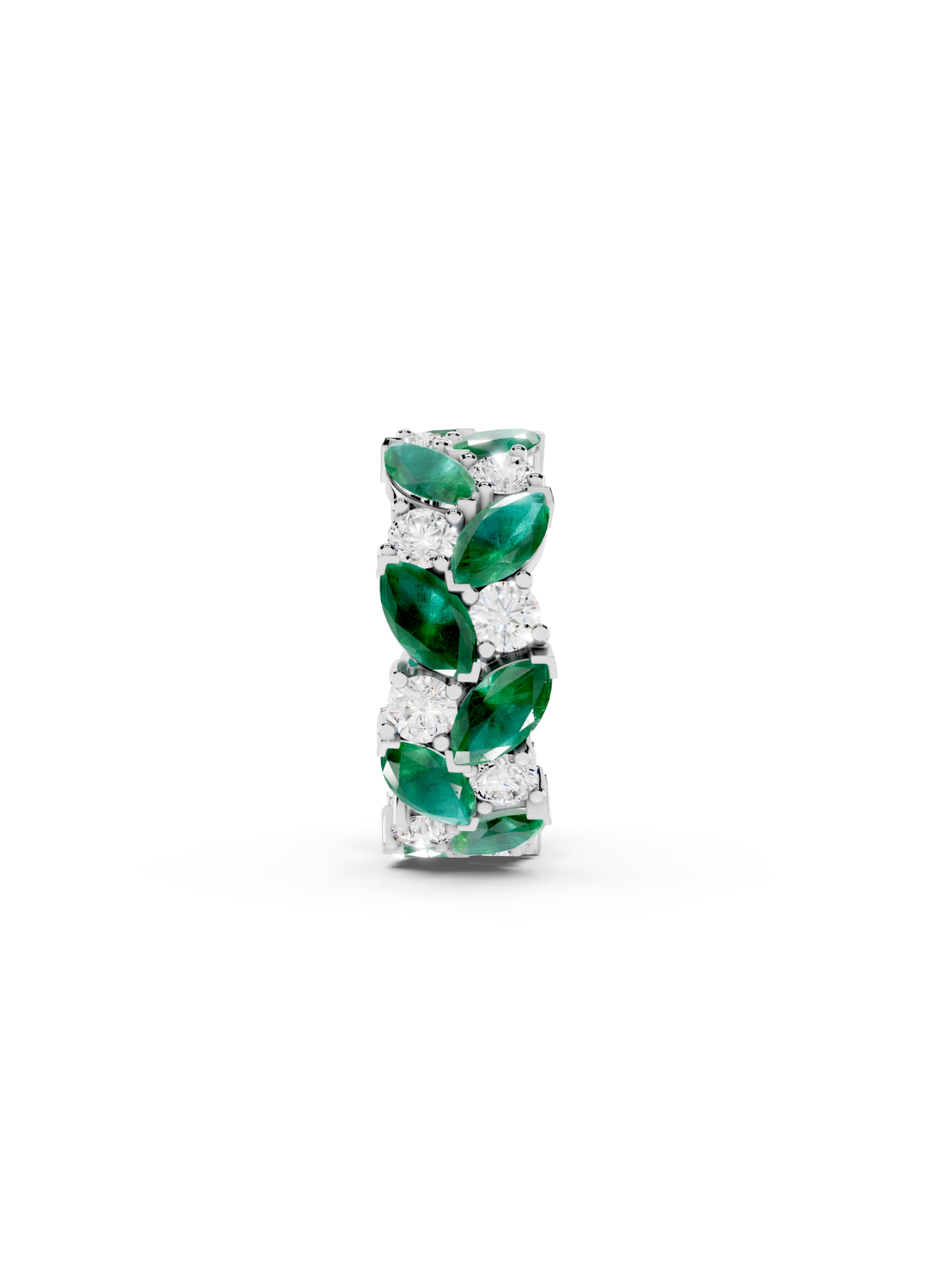 Emerald and Diamond Eternity Band