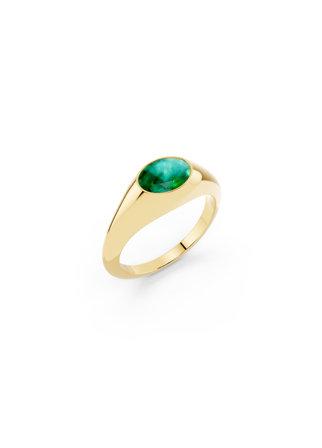Oval Emerald Signet Ring