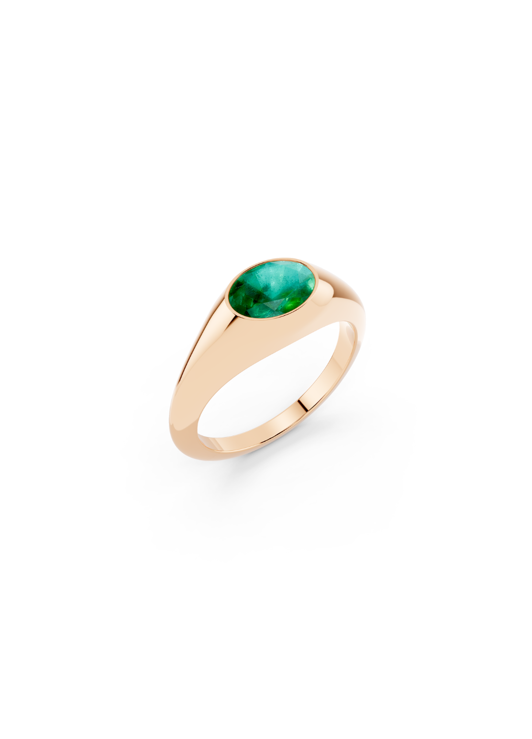 Oval Emerald Signet Ring