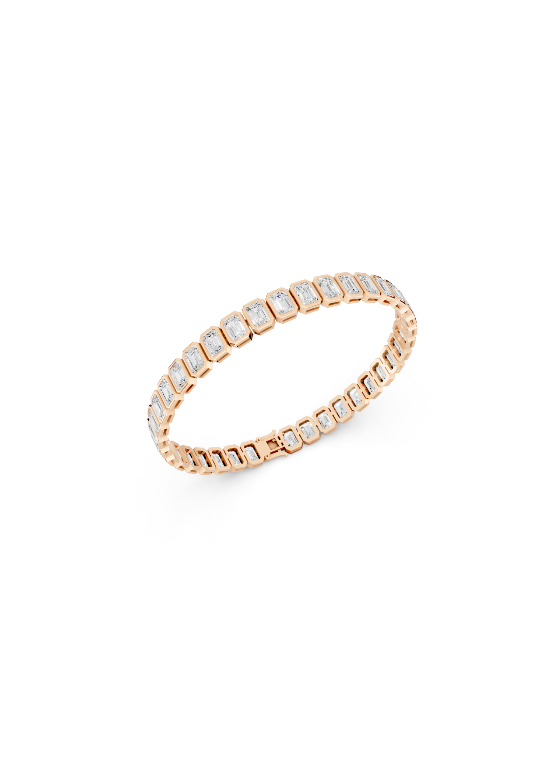 Bezel Emerald Cut Tennis Bracelet
