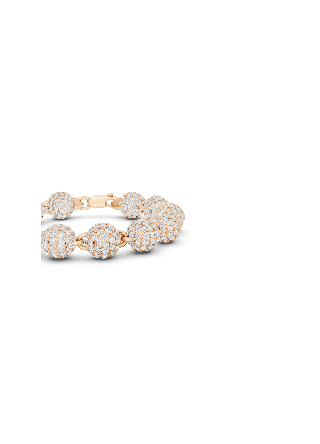 Diamond-Pave Ball Link Bracelet