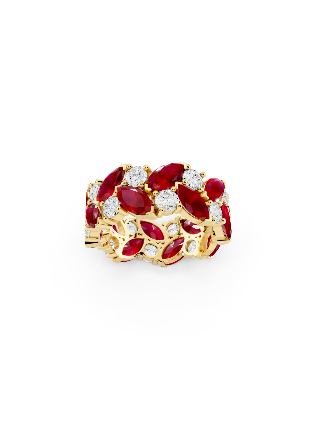 Ruby and Diamond Eternity Band