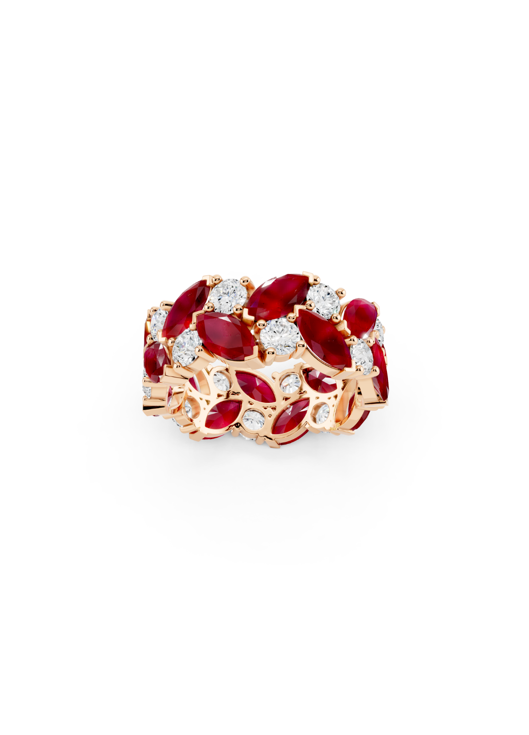 Ruby and Diamond Eternity Band