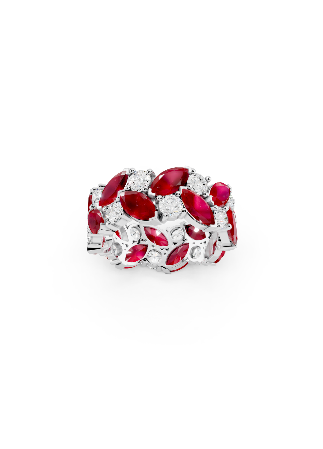 Ruby and Diamond Eternity Band