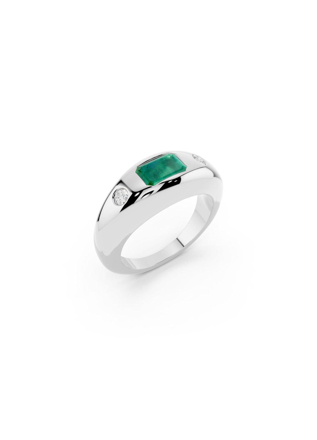 Emerald & Diamond Accent Ring