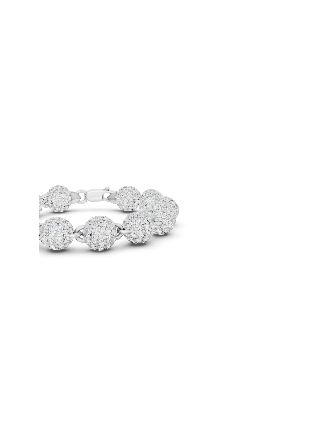 Diamond-Pave Ball Link Bracelet