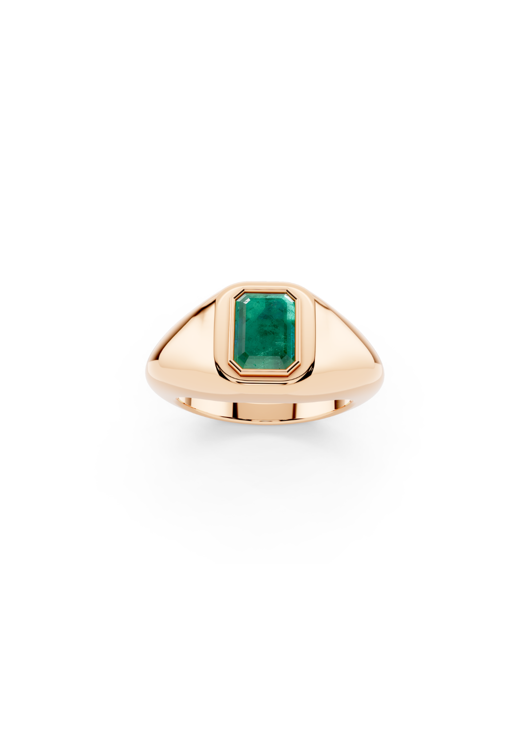 Emerald Bezel Signet Ring