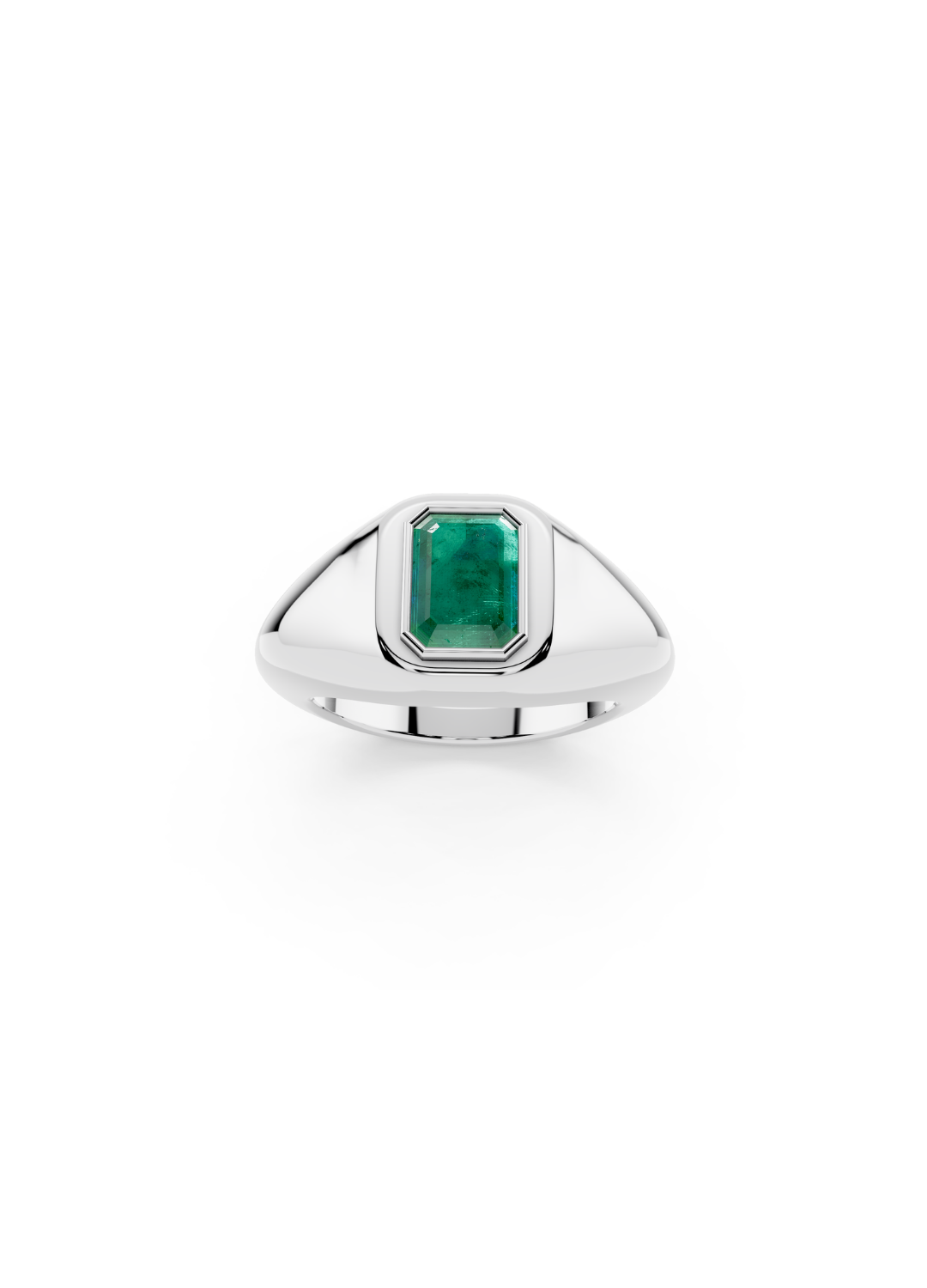 Emerald Bezel Signet Ring